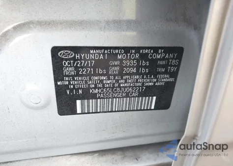 2018 Hyundai Ioniq Hybrid Blue из США, поврежденный, VIN KMHC65LC8JU062217